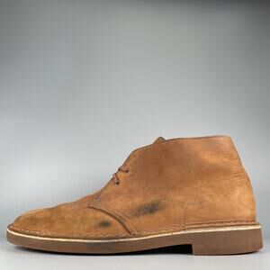 Clarks Men's Size 10 Brown Leather Lace Up Casual Ankle Chukka Boots Walking GUC